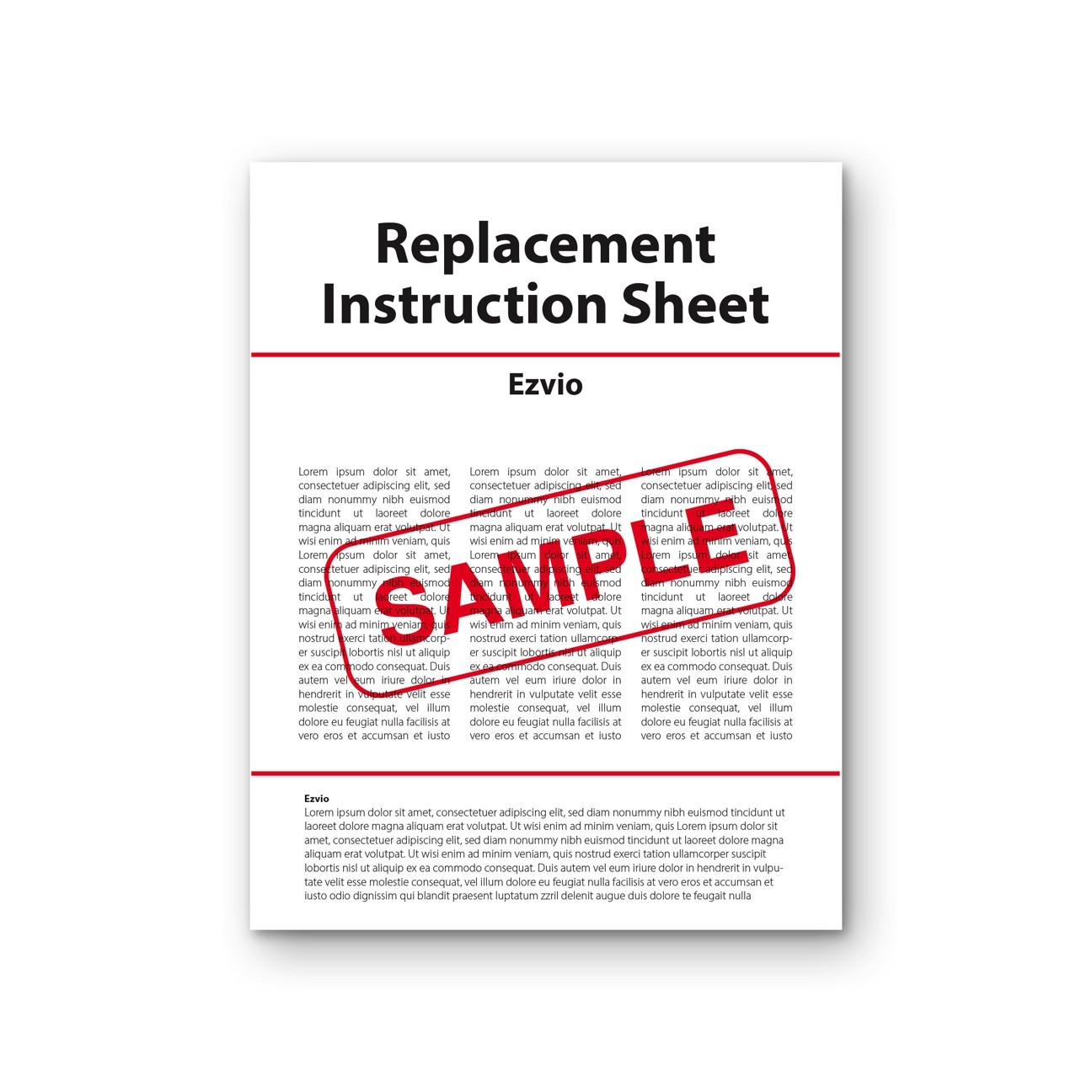 Replacement Instruction Sheet - Ezvio®