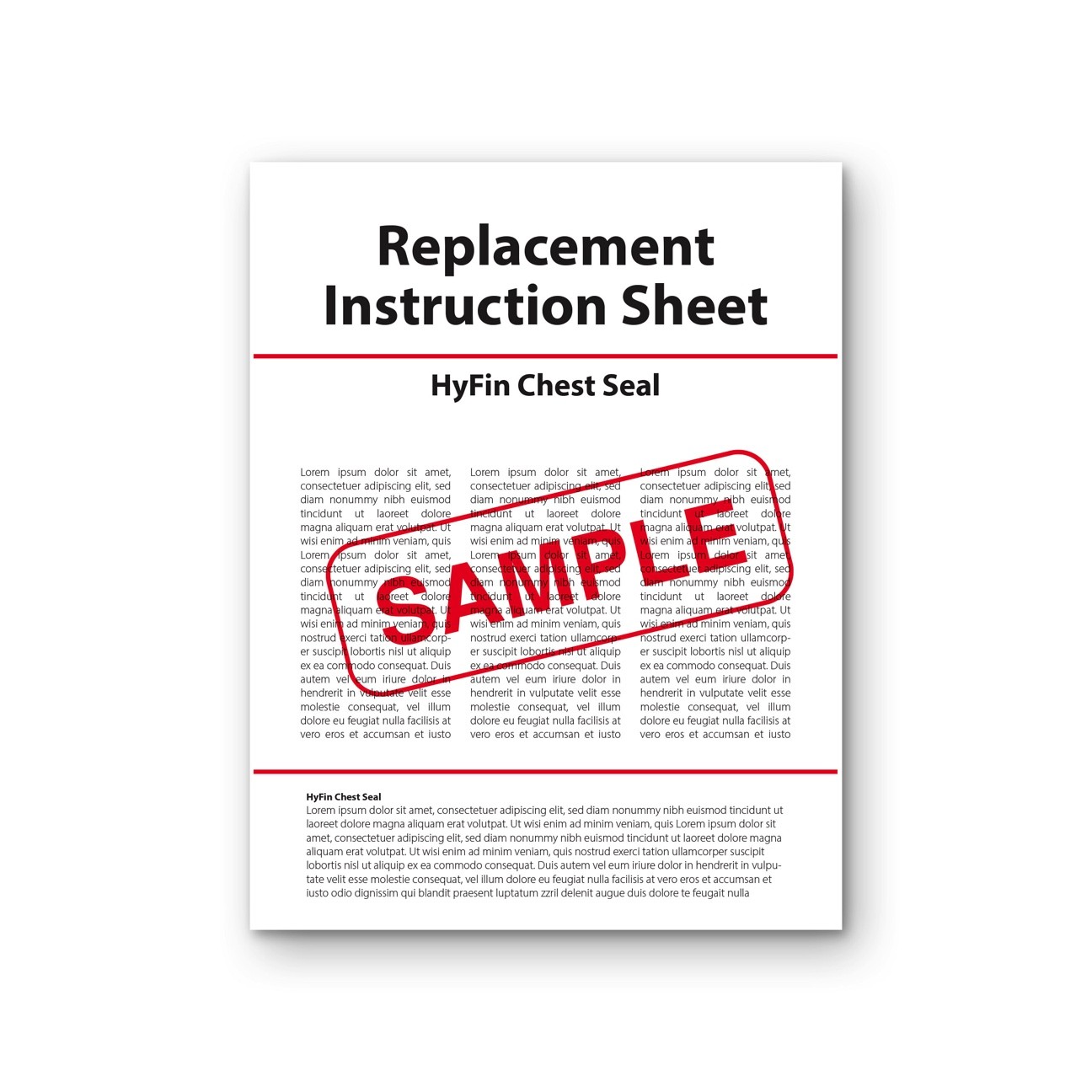 Replacement Instruction Sheet - HyFin Chest Seal