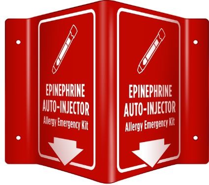 Epinephrine-Allergy Emergency Kit 3D Sign